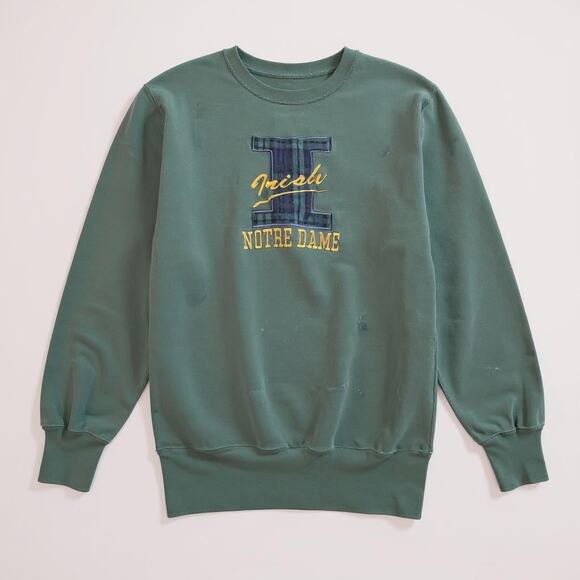 VTG Champion Sweater Mens XXL Green Reverse Weave Notre Dame Fighting Irish USA - Picture 2 of 10